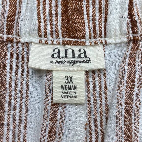 New A.N.A. A New Approach Lily Stripe Wide Leg High Rise Pull-On Crop Pants 3X - Picture 6 of 6